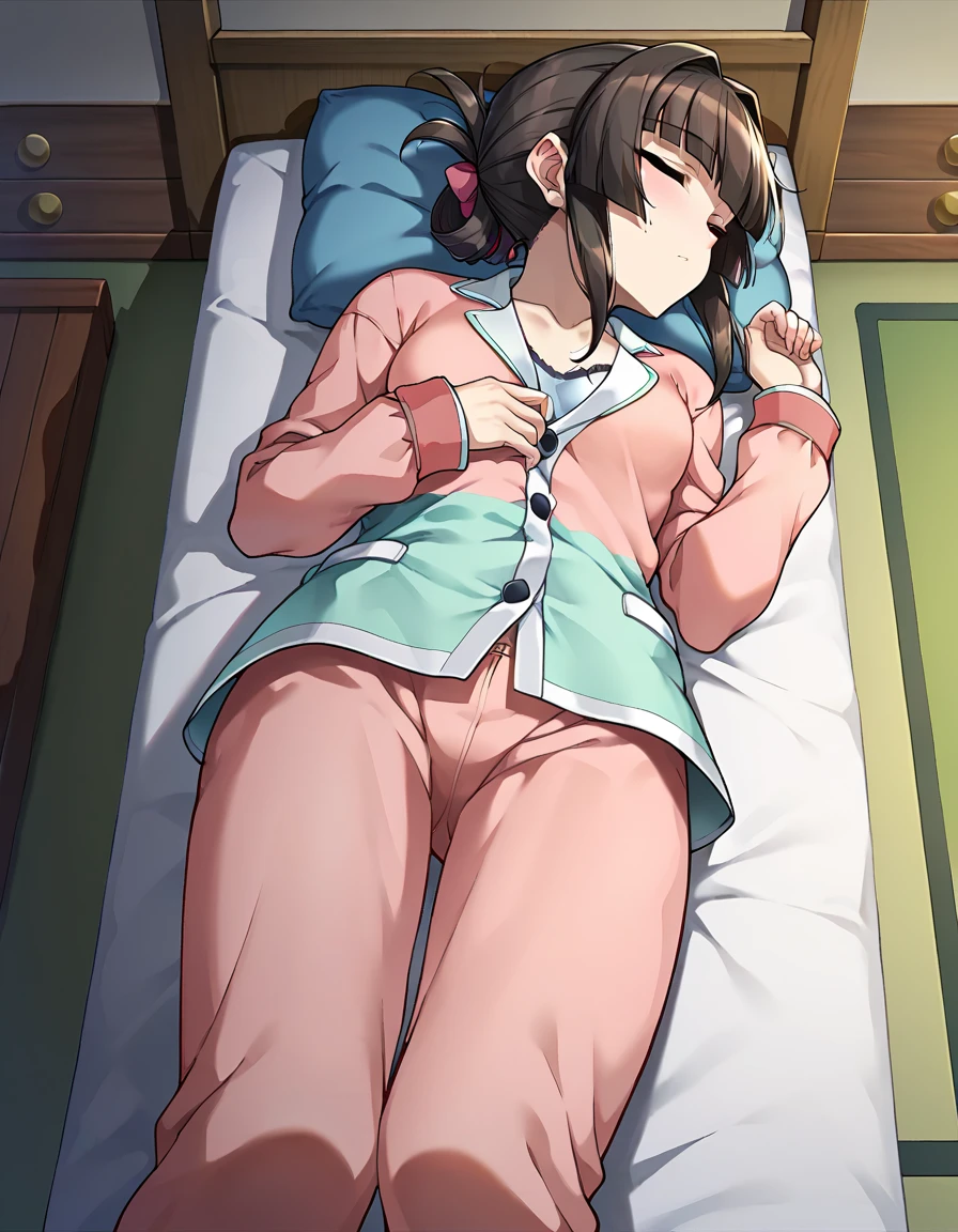nsfw:1.3, 1 girl, female masturbating, (breast grab:1.3), nsfw:1.3,egg vibrator:1.3, (egg vibrator inserted into vagina:1.3), lying in bed, lying in bed, lying on back, dark hair, long hair, revealing clothes, open clothes,(background: on bed in bedroom), large breasts: 1.4, (emphasis on crotch), (legs spread: 1.0), egg vibrator over panties, (egg vibrator over crotch: 1.3), breast and crotch focus: 1.0, m legs,bdsm,shibari,tentacle bound legs,,embarrassed face, (emphasis on crotch) panting, (crying face:1.3), blushing, writhing face beautiful girl, sweaty wet skin: 1.3, (panties wet with pussy juice: 1.3), (dripping), (female ejaculation: 1.3), from above, looking away, full body, sunset, high definition, high resolution, detail, outstanding