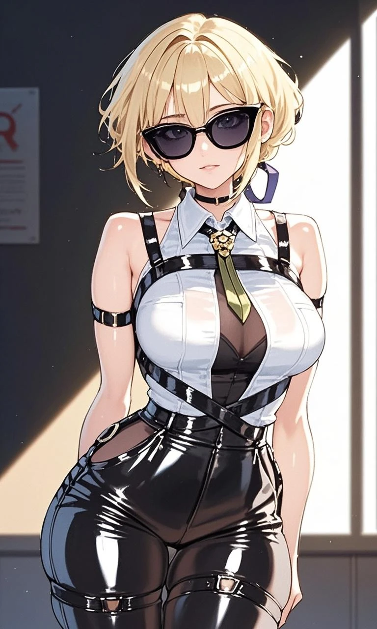 standing with legs apart、sexy girl , highest quality、ウルトラ - High resolution、High resolution、Detailed CG、8k unit wallpaper、20-year-old、beautiful and detailed eyes,platinum blonde hair、ランダムな髪型、(((Black and purple super shiny latex panties)))、((( black skin , Shirt with tie , cropped shirt , pleated skirt , cleavage ,オイル肌)))、(shiny body,:1.5)、 please be shy、(Ahegao:1.5)、(Stick out your tongue and drool)、full of embarrassment、セクシーなポーズ、((steam))、公衆トイレ、薄汚れたトイレ、暗い雰囲気、汚れたトイレ、張り紙、ティッシュの破片