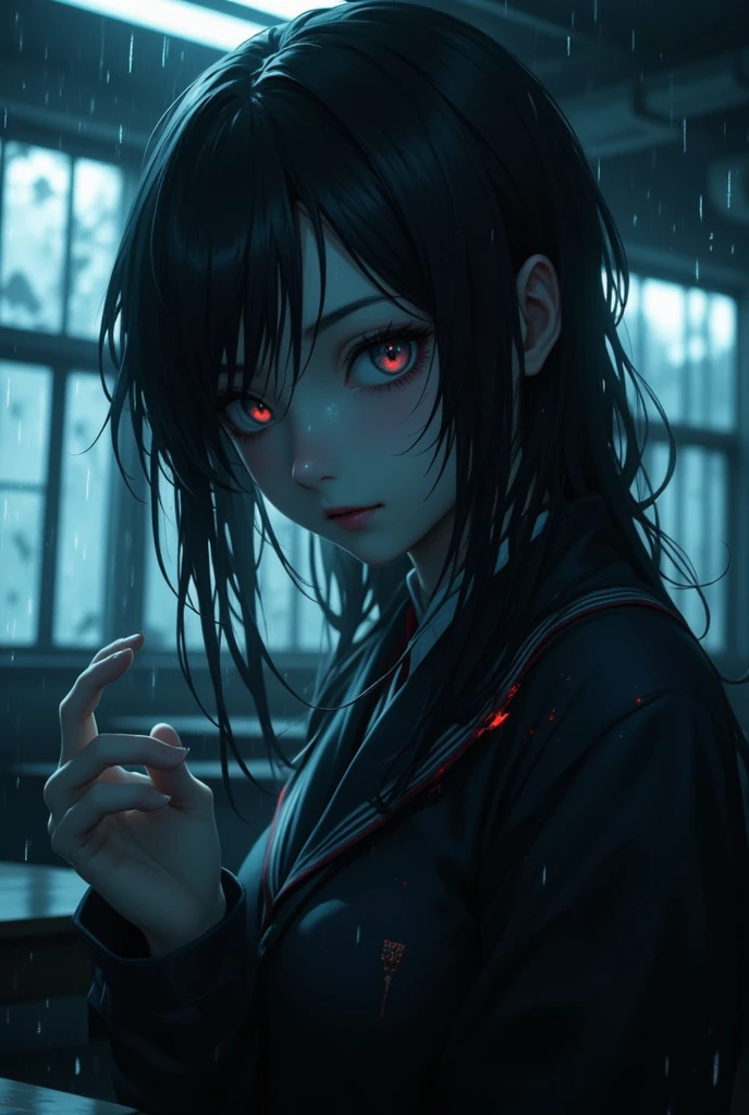 masterpiece, highest quality, (solo focus), (perfect face:1.1), (high detail:1.1), (hyper detailed eyes),Bright torture chamber、High School Uniform、1 Mistress 、Sadistic high school girl is holding a torture device、The Mistress is holding a cigarette、A crazy smile、Look at viewers、Make the screen brighter