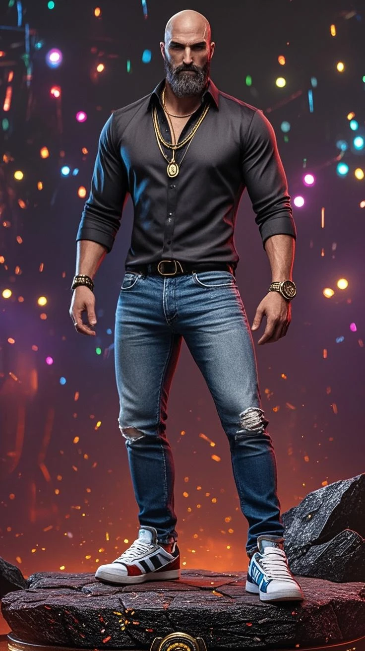(best qulity,The Masterpiece),(Ultra-detailed colors),A handsome 35-year-old Chinese astrologer meditates around the totem of the second house of the ecliptic,Constellation Temple,ultra realist,observatory,futuristic asian starwars city background,Men's bright gold Translucent G-thongs,big bulge,Stubble,Hairy Thighs,Very attractive,HDR,Dramatic lighting,Art Station Trend,CGSociety trends,Professional photography