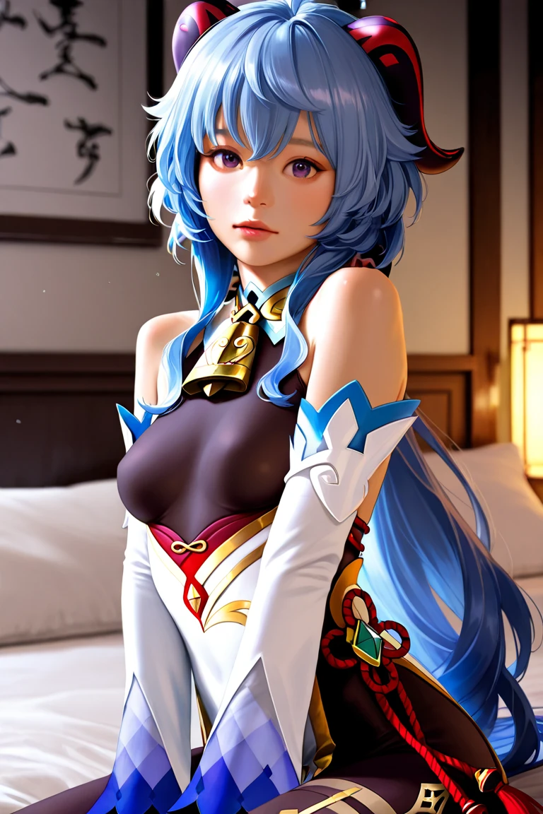 (Enrich the picture,Masterpiece level quality)Beautiful 8K CG artwork,Goddess-like posture,Kneeling exercise,Slim and soft,Translucent skin,Red hair、The beauty of extra-long hair, Super Long Straight Hair,The skin is fair and juicy,Underwear uniforms,Perspective Part 1.2x enhanced silhouette effect,Exquisite transparent blues pattern in pajamas,The details are intricate and exquisite,The background is slightly blurred,Charming and lustful leg seduction,Drool,Extra-large big breasts,Blush,Japan goddess,Perfect body slim curves,