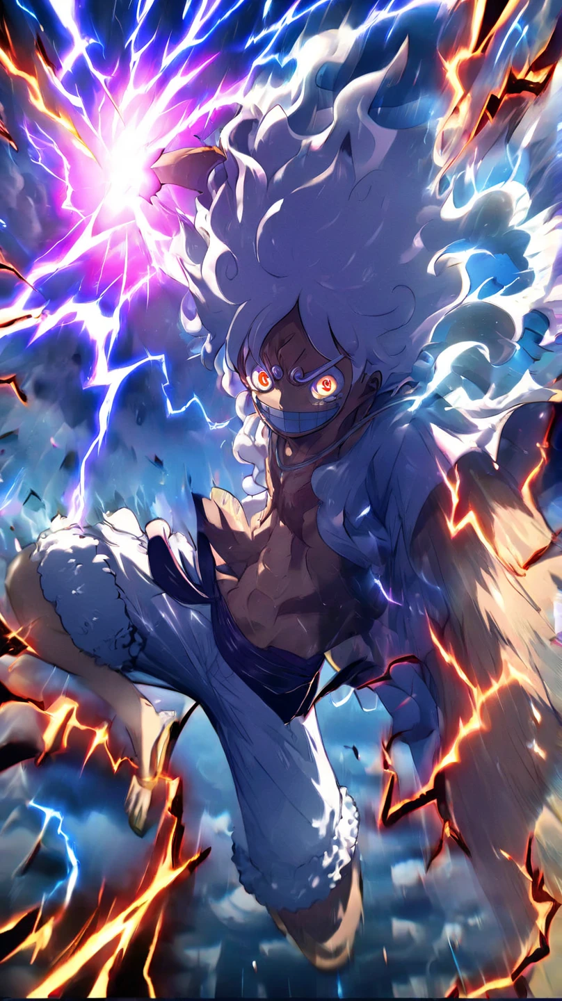 a cartoon of a man in a white shirt and shorts is in the air, killua zoldyck, joker as naruto, a silver haired mad, epic anime style, human and dragon fusion, nagito komaeda, joker looks like naruto, gyro zeppeli, ultra instinct, killua zoldyck portrait, anime wallaper