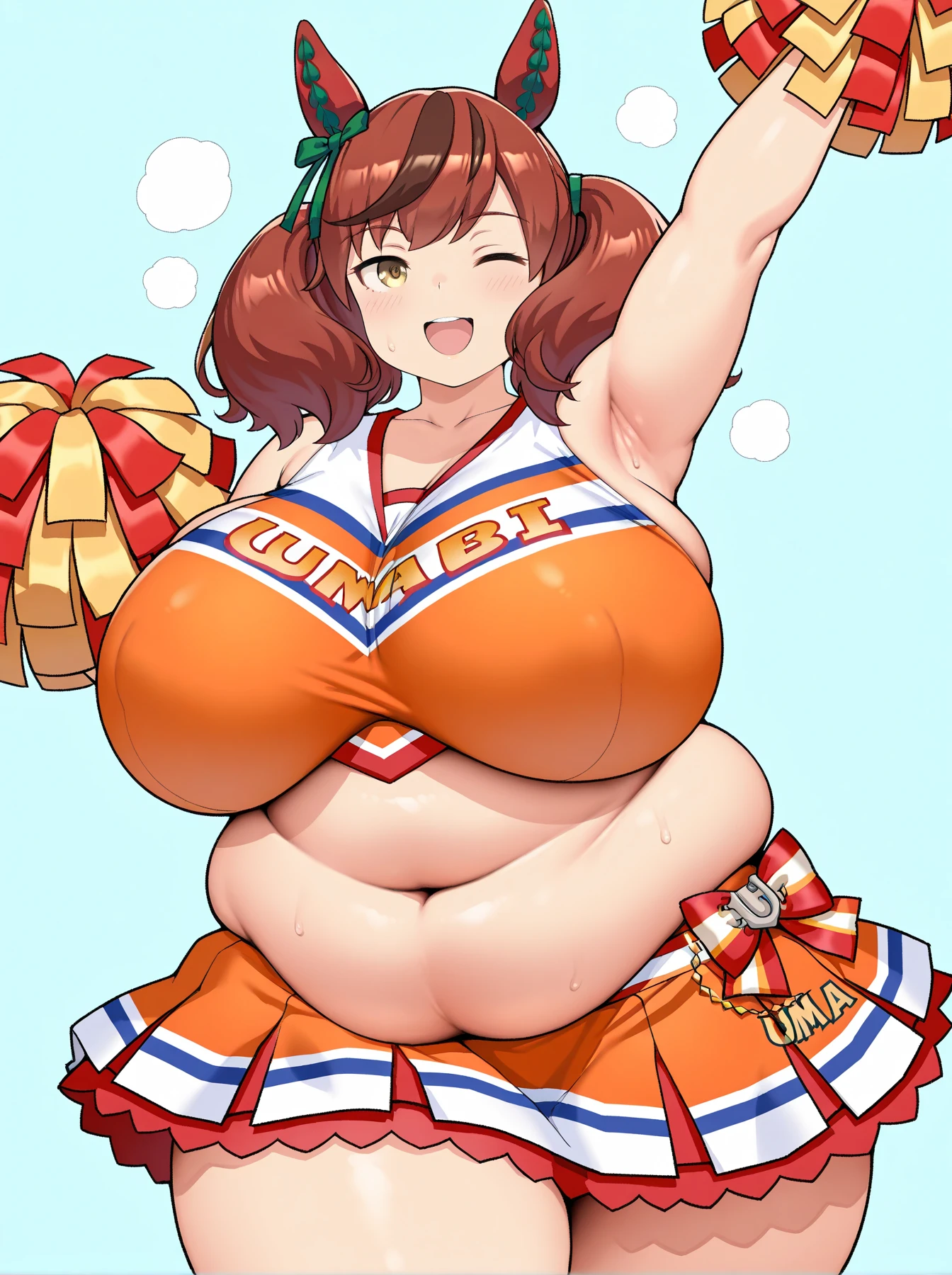 high quality,4k,front, 1girl, かわいい, Aston Machan, (gigantic breasts:1.4), dance, public indecency, samba dancer, gold costume