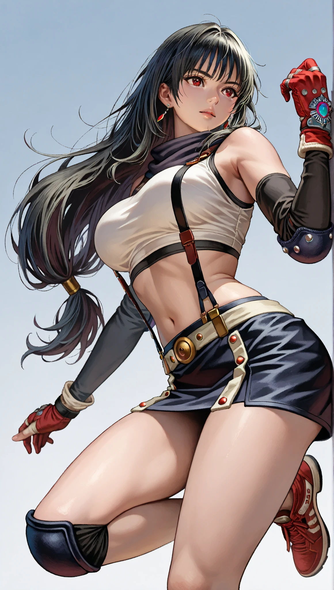 (BEST lighting) , (ultra intricately detailed) , 4K unification, (super-detailed CG: 1.2) , (8K: 1.2),(Original), (Masterpiece) , (Best quality),(Masterpiece:1.4),Anime-ish high quality,(Masterpiece),Masterpiece, Super clear picture quality,Clearer than movies,(Fine face)Best quality, absurderes,((masterpeace, 4K, 8K, Yes, A high resolution))1girll, schoolgirls,She was on an empty black field,standing on your feet,Exposing the abdomen, Crop topping,There are bulges of dense veins on the arms,Spring, Boots, Perfect figure, Long blue hair, Dynamic pose,Thick leg muscle leg,Expose your legs ((body builder:1.5)),Heavy snow against a snowy background,(Beautiful bace),(Girl),(Female),(((Upper body:1)))