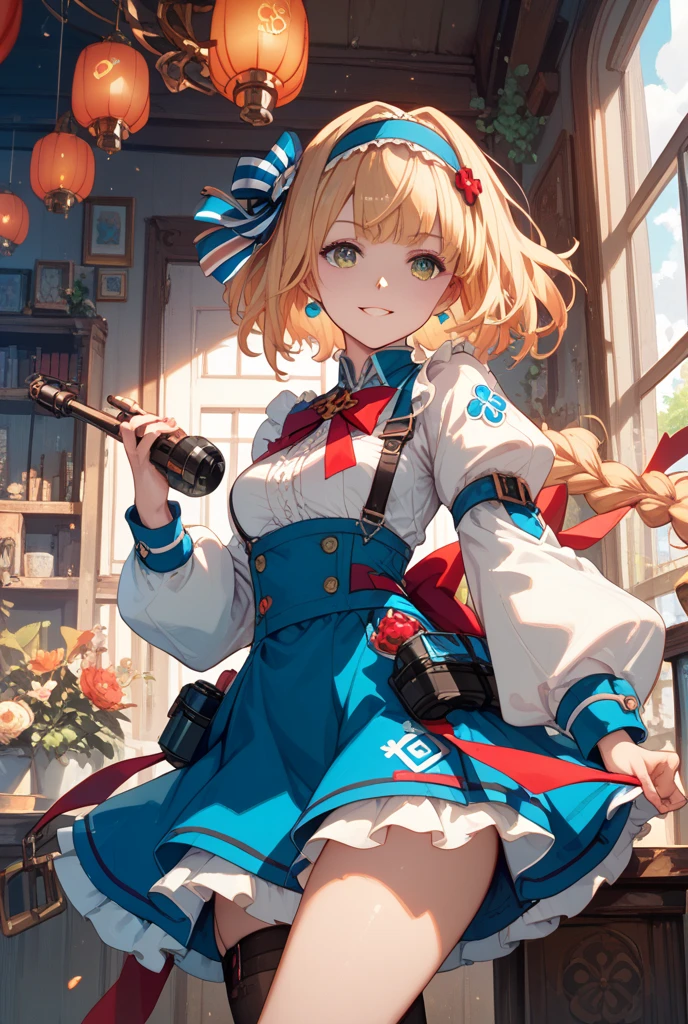 <lora:knife_thigh_strap:1> (knife_thigh_strap:1.2)
<lora:anisphia_wynn_palettia-v2:1> (anisphia_wynn_palettia:1.2), blonde short hair, pink skirt