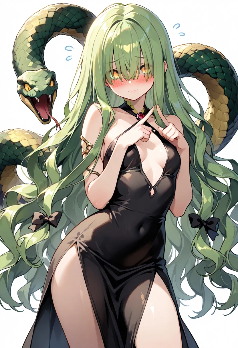 single green hair snake milf