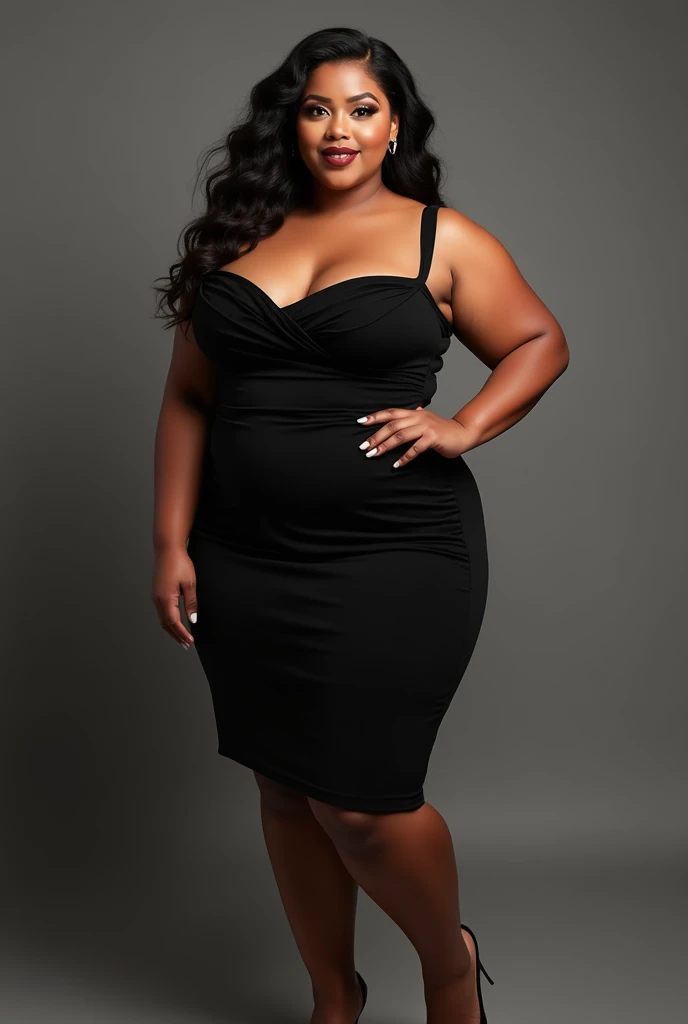 Indian sexy fat cubby lady wearing black tshirt tshirt with long ultra slit skirt