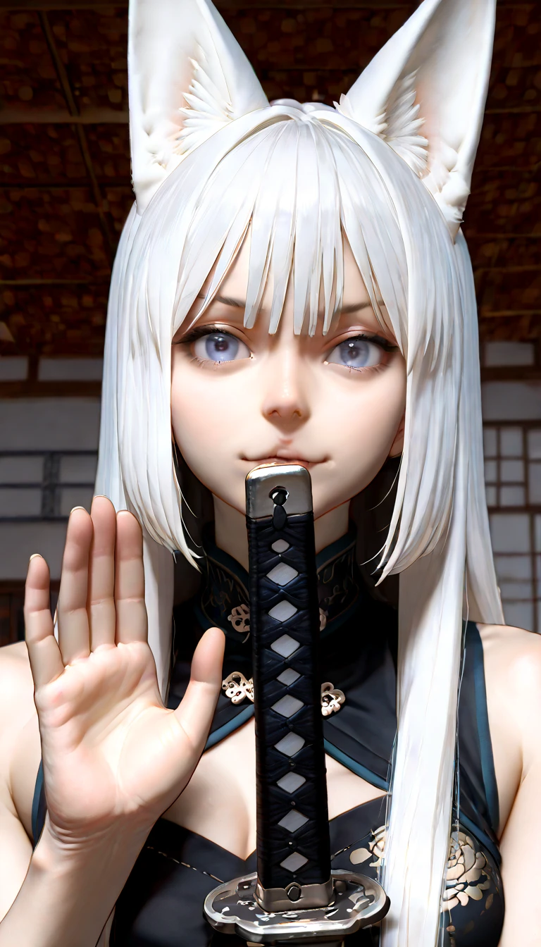 White-haired anime is exquisite
