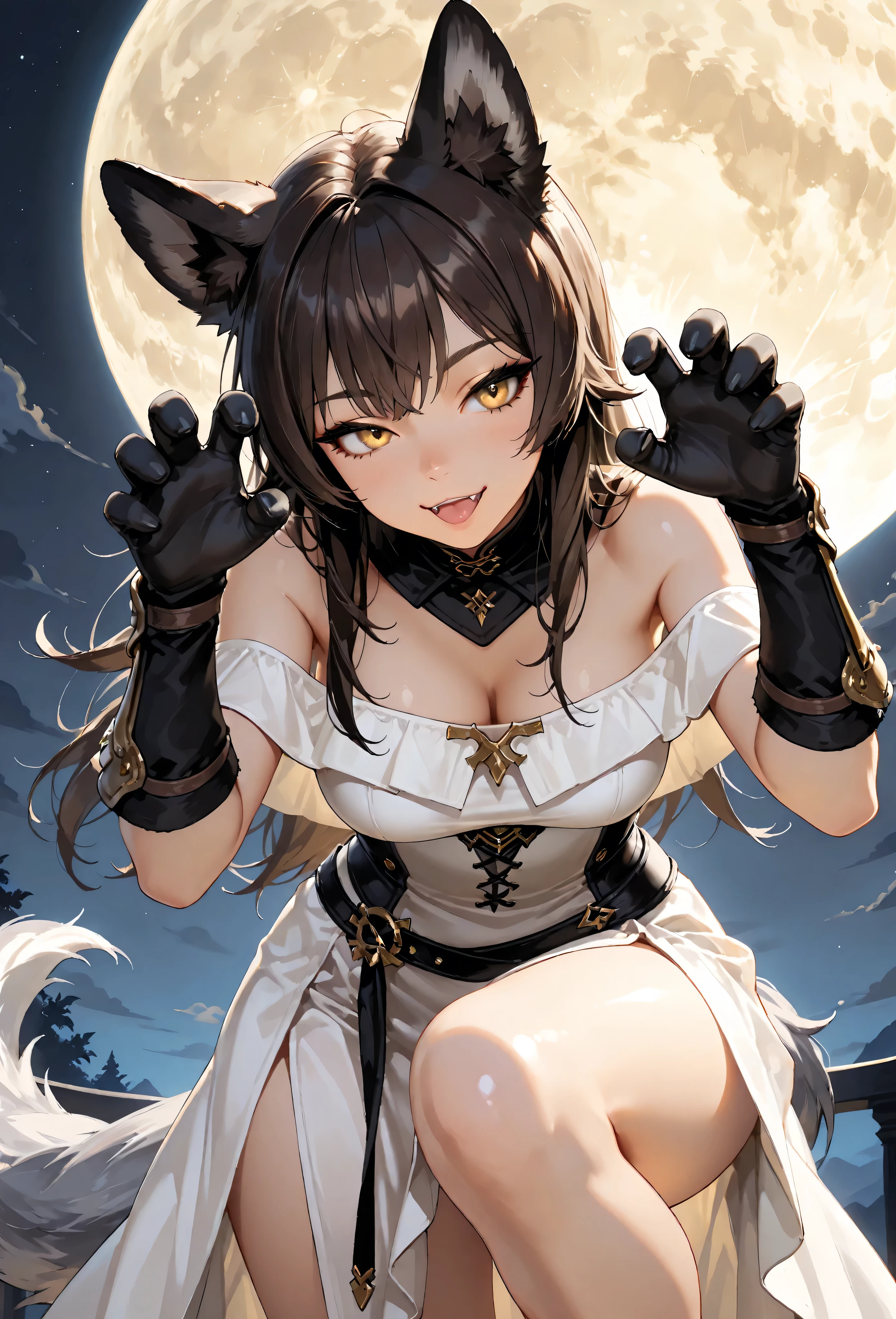(Cat Cosplay),Revealing clothing,((Yellow cat ears)),((Cat's Tail)),Cute little ,Tiny ,Small girl,,Childish face, Very fine clean face,Top quality, Big eyes,Straight Hair,Yellow hair,Crimson Eye,(Dark Room), Subtle light, Natural light,Soft lighting,Light from directly behind, (Are standing), Cute pose, (Open your hands), Showing the whole body,Front view,Black background