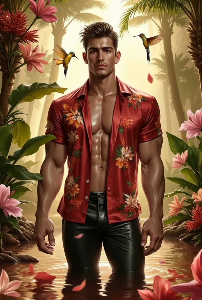 In leng jun art style front view fullbody,
1man, shirtless, pantless, standing white thongs, barefoot, standing grabbing a red book
An fullbody portrait,
view from aside behind |ultradetailed color pensil drawing, ((low angle view, storbe lighting,becoming the subject composition )) fullbody,
A 47 years old man, latino, cinnamon skin, thin face, straight nose, thin lips, square chin, large black eyes, short black, wavy hair, in roberto ferri style, aesthetic slim athletic body, very tall, latino, realistic skin, gorgeous, realistic detailed tonned muscles, barefoot, perfect anatomy, muscled fitness body, 195cm tall, realistic skin, skinny realistic detailed muscles, ((detailed feet), detailed hands, detailed face,
He is naked , standing grabbing a red book
in the background ultradetailed intricated garden with trees with red flowers
(masterpiece, top quality, best quality, official art, beautiful and aesthetic:1.2), (1naked man:1.4), portrait, extreme detailed, highest detailed, simple background, 16k, high resolution, perfect dynamic composition, bokeh, (sharp focus:1.2), super wide angle, high angle, high color contrast, medium shot, depth of field, blurry background,potma Still,DonMn1ghtm4reXL,ink ,style, UHD, 8K, intricate, highly detailed, perfect volumetric light, epic light, urban art masterpiece, charcoal drawing, intense colors, vibrant colors, chromatic aberration, vintage style, abstract, (full body)), vintage_p_style, sensual, mysterious, powerful