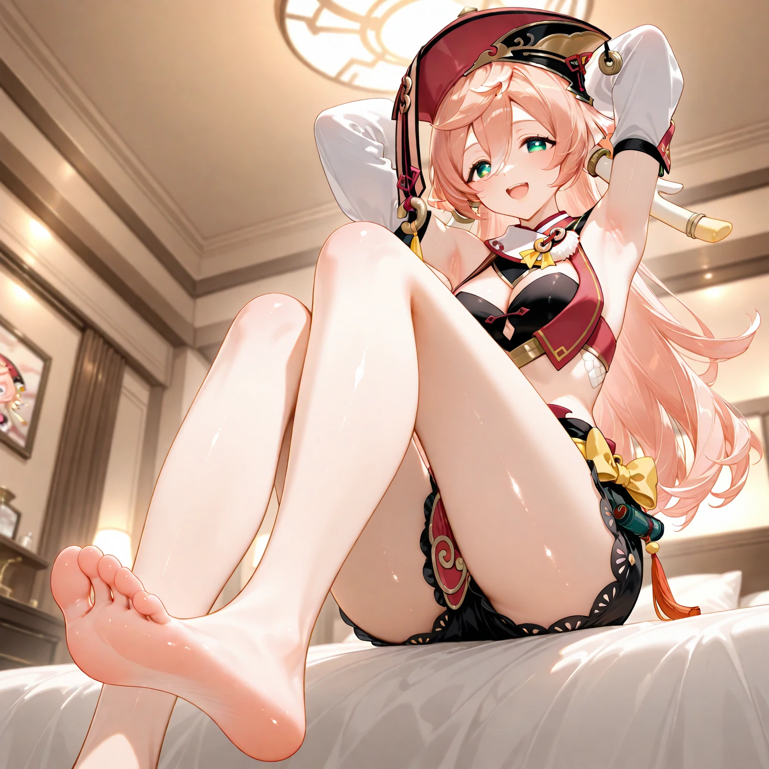 Ojyotchi resembles a pink face, She has a tuft of blond hair on top of her head, and wears a bright red bow. In her modern artwork, she has eyelashes, rosy cheeks, and her feet are shaped like high heels. . SPARKLE; GLITTER