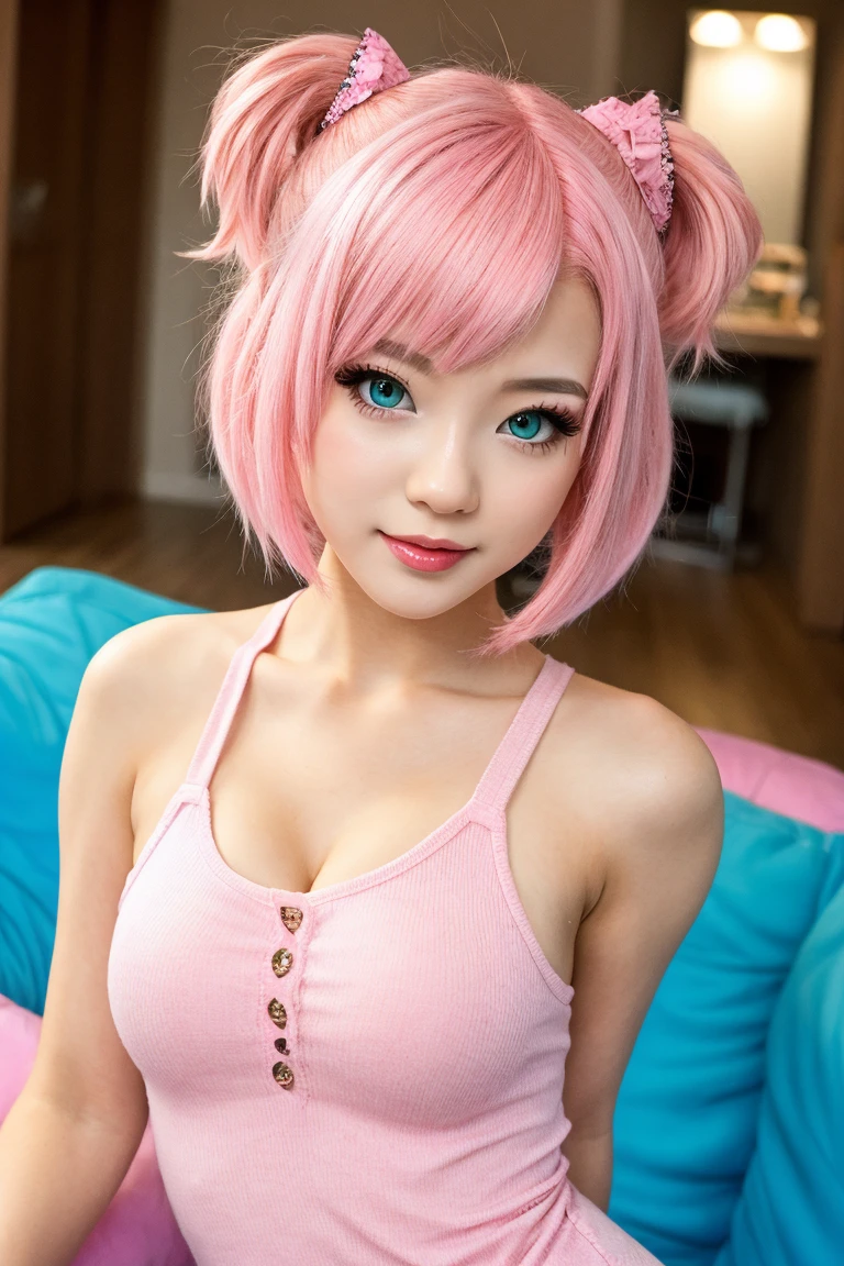 There is a woman with pink hair and cat ears, very beautiful cute catgirl, attractive cat girl, real life anime girl, Hyper realistic anime, beautiful anime catgirl, anime catgirl, beautiful young catgirl, Very Beautiful Anime Cat Girl, a hyperrealistic schoolgirl, Seductive Anime Girl, cute anime catgirl, Anime girl with cat ears