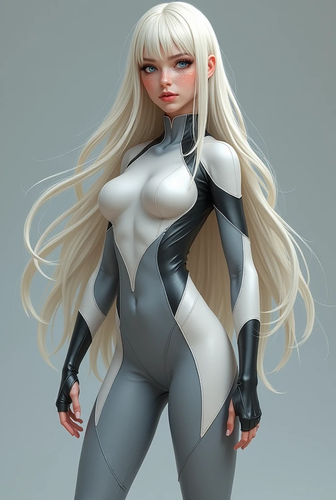 full body picture Unreal Engine 5 8K UHD of beautiful women, wearing white tight latex catsuit covered whole body, latex mask, latex collar, latex body harness and lace, arm and leg cuffs, latex corset, latex long glove, sitting on the table, office scene, best quality, masterpiece, 8K UHD wallpaper