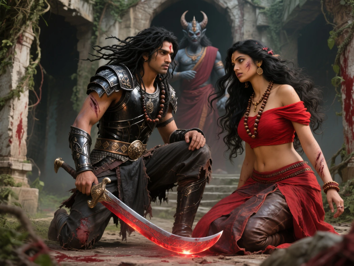 Vikram betaal, a man carrying a zombie at his back