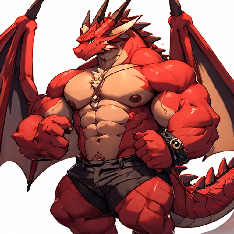 master part, best quality, white background, Detailed background, gray dragon, White fur, big pink, abs, hairy, Smile, perfect eyes, wearing harness, black jockstrap, stand up, full body, red sport shoes.