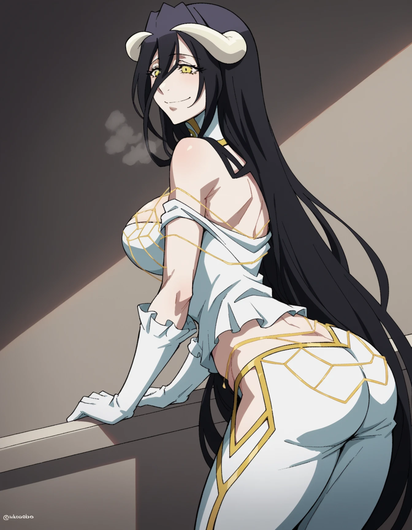 NSFW , albedo pelada, looking at the camera