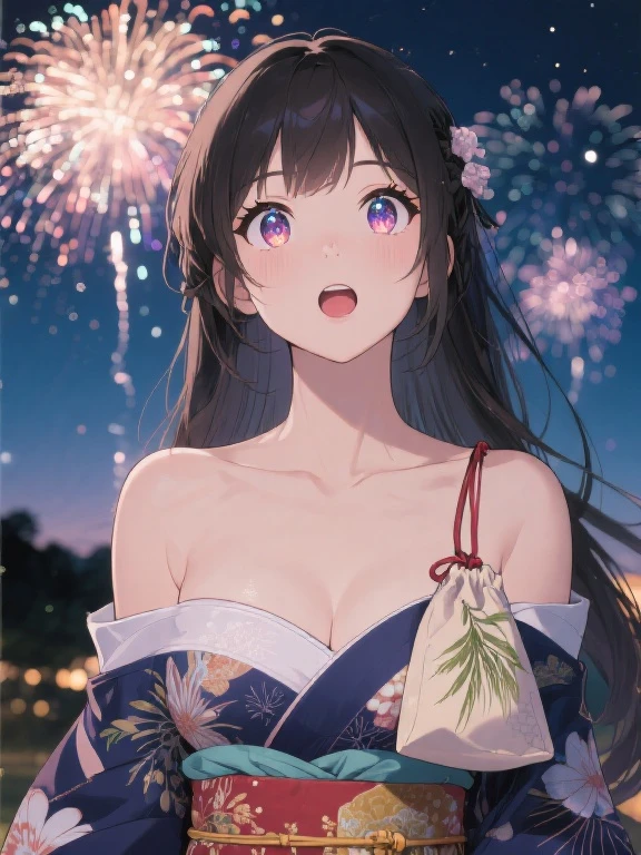 ((best quality)), ((masterpiece)), (detailed), 1girl, sexly,Almond Eye,night,In the fading light, 君と過ごした夏のnight,Continues to shine in my memory, The fireworks and your smile that day    
 
 
