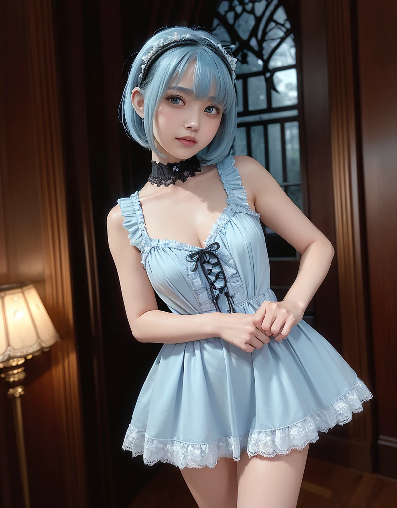 highly detailed, 8k, masterpiece, One person, Blue frills_hair_tube, dress, bend_that's all , Grin, (perfection_face), Sitting, machine, Brilliant, Complex, Dramatic lighting, 4K, detailed_background, Caustics, full_body, (Surreal:1.3), bloom,(Beautiful lighting:1.3), Caustics, Dynamic Lighting, Beautiful lighting,
