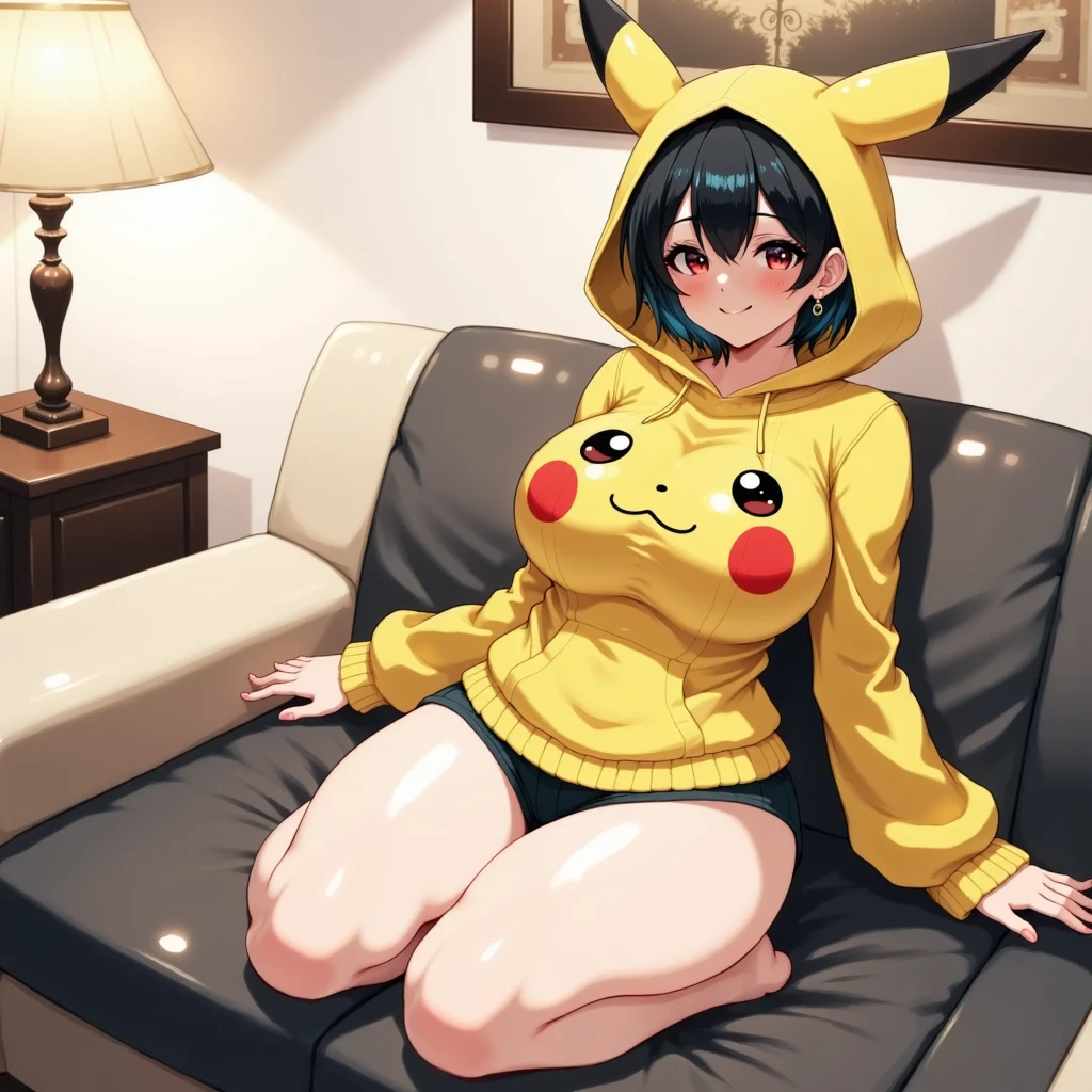 (8K UHD QUALITY RESOLUTION, perfect masterpiece, award-winning image, official art)The most beautiful and sexy girl, Pikachu costume, super huge enormously gigantic breasts, cleavage showing, blushing, slutty, seductive, sexy