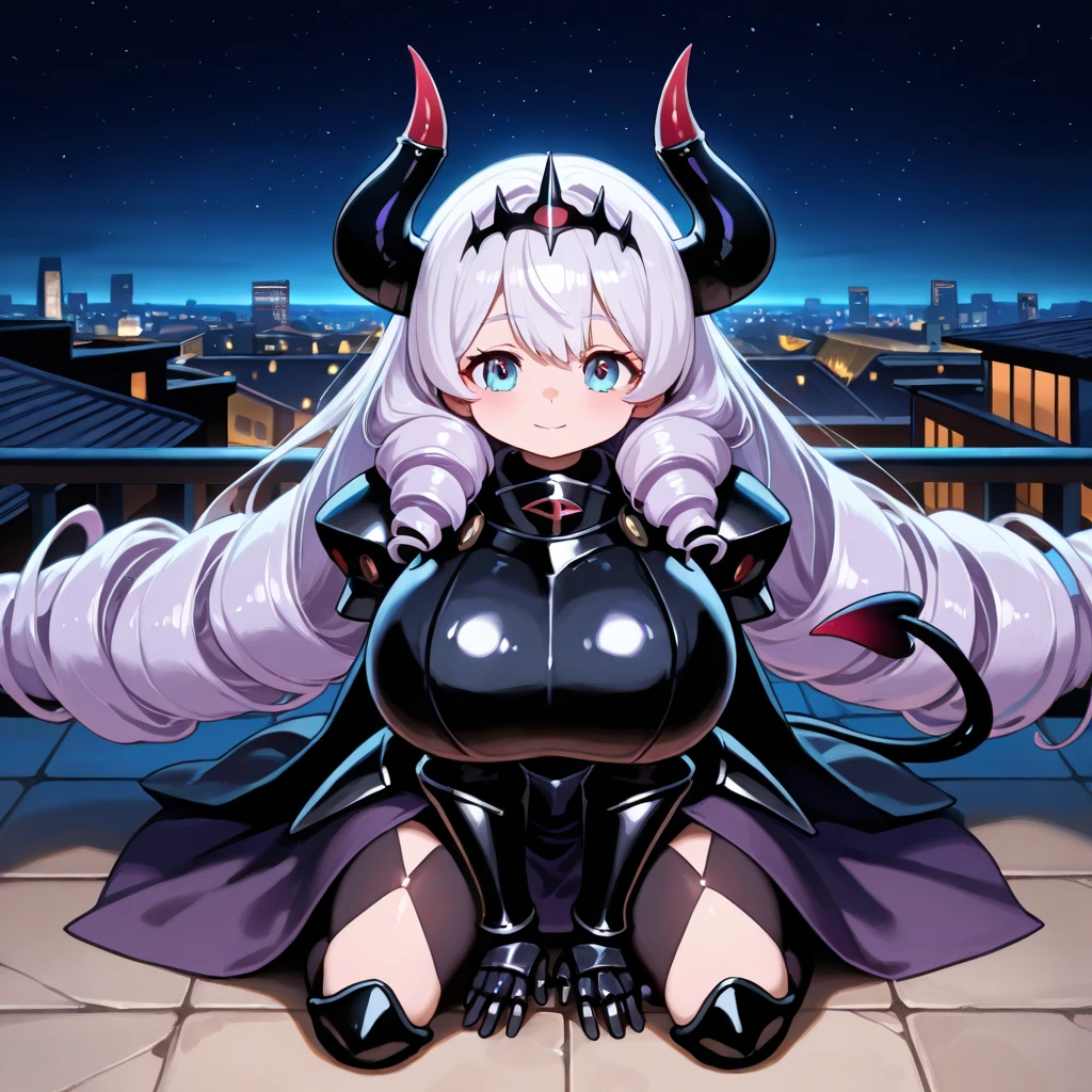 1girl, w_arknights, black bodysuit with blue parts, ancient space ruins, hi-tech armor pieces, face, fat legs, see through clothes, side boob