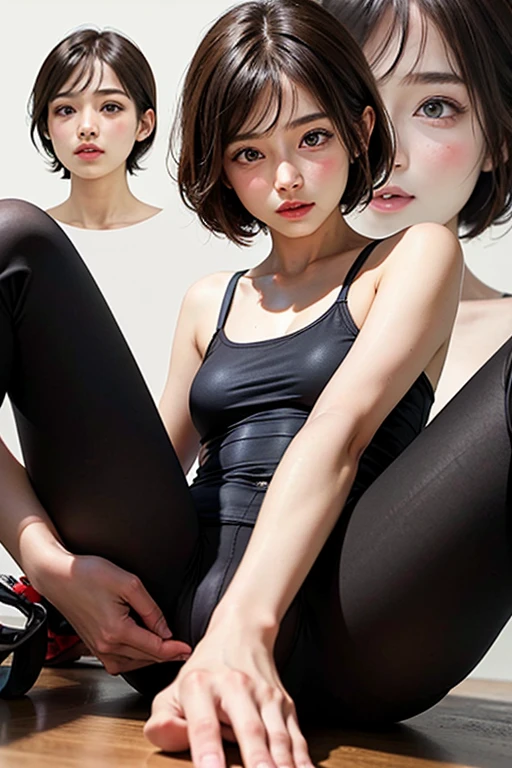 ((highest quality)), ((masterpiece)), ((Realistic)) 19 years old, Redhead girl, Shoulder-length hair, リラックスした幸せなface,((非常にdetailedな目)),Very detailed glowing eyes, ((thin)) ,Rubber bodysuit, ( White one piece swimsuit ) ((sexy )) ,Slender figure,textured pixie haircut (((detailedなキャラクターシート, Front view, ~ side面図, 3/4 Views))) (((cyber punkの背景))) Six and a half whole bodies,4K,UltraSharp,Multiple Views of the same character,Charterner v2, One girl, Slender figure, (Headphones),Brown Hair, Long Hair, Orange eyes, Same clothes, Concept Art, detailed_face, line_sketch, plan, Official Art, Official Alternative Costumes, Design style, multi style, detailed character, 4_~ side, original, 8K GC, massive detailed, Multiple Views of the same character, character, technical illustration, Multiple Views,masterpiece,highest quality(masterpiece, highest quality), 32k,(非常にdetailedな美しい女性), Poster,SF,Bauhaus, shape, Abstract,movie Poster, Vintage,Retro,Future Anime,The ultimate map,highlight,Headphones,Very detailed glowing eyes,Cleavage,Complex patterns,Stylish hairstyle,fluorescence((White clothes)),cyber punk