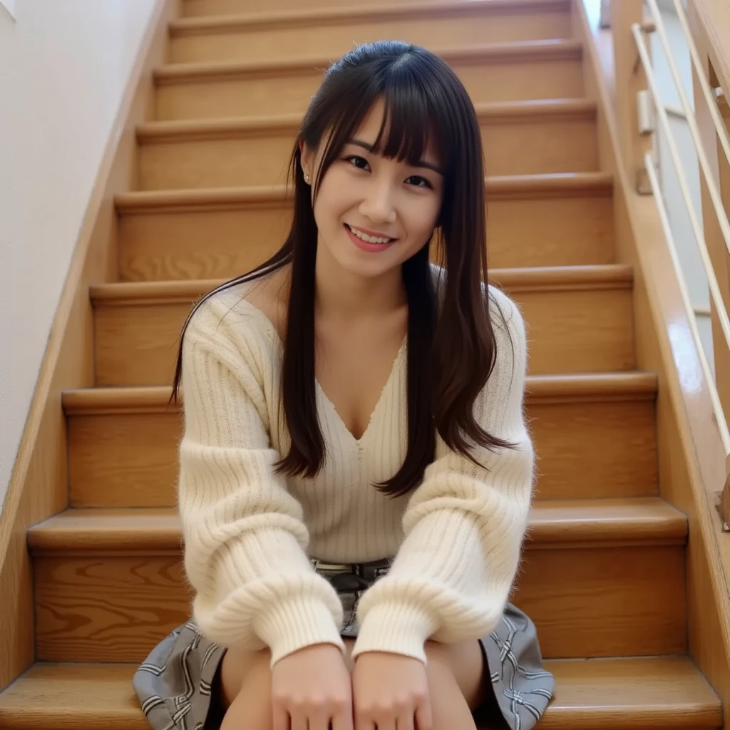 Laughter:1.5、I see your white pants:1.5，Short brown hair with side waves:1.5，