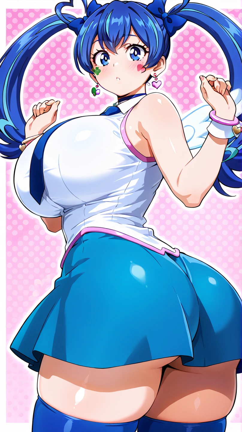 safe_pos, score_9_up, score_8_up, score_7_up,
source_cartoon, detailed face, high definition, absurd res, from side,
1girl, solo, school, seductive face, solo, competition school swimsuit, school swimsuit, trace swimsuit, blue one-piece swimsuit, one-piece swimsuit, swimsuit, wet swimsuit, single vertical stripe, covered navel, cammystretch, stretching, arms up, bending down, chest puffed out, ass up,
BREAK
source_furry, anthro, furry, bird, blue body, blue feather, gigantic breasts, tall,
TopHeavy, posing, narrow waist, small waist, micro waist, top heavy, small hips, narrow hips, small pelvis, narrow pelvis, unnatural proportions,