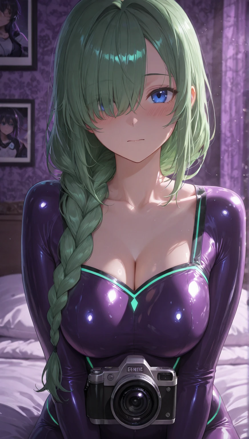 MitsuriKanroji, Mitsuri Kanroji, braid, faded hair, (green eyes, green hair, long hair, topo, mole under the eye, multicolored hair, pink hair, braids gemelas, Cabello bitono,
, looking at the viewer,
(Masterpiece), The best quality, High resolution, Unity 8K Wallpaper, (illustration), (Beautiful detailed eyes), extremely detailed face, Perfect lighting, Extremely detailed CG, (perfect hands, perfect anatomy), Beautiful sexy girl in a sexy blue-silver blue-lavender sequined party dress, bright, elegant,, Mitsuri Kanroji,
