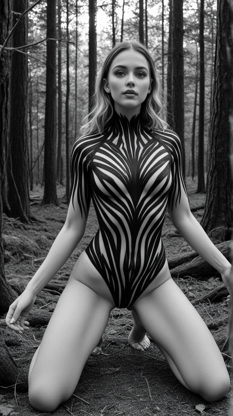 A black hole in the shape of a female waist in black and white