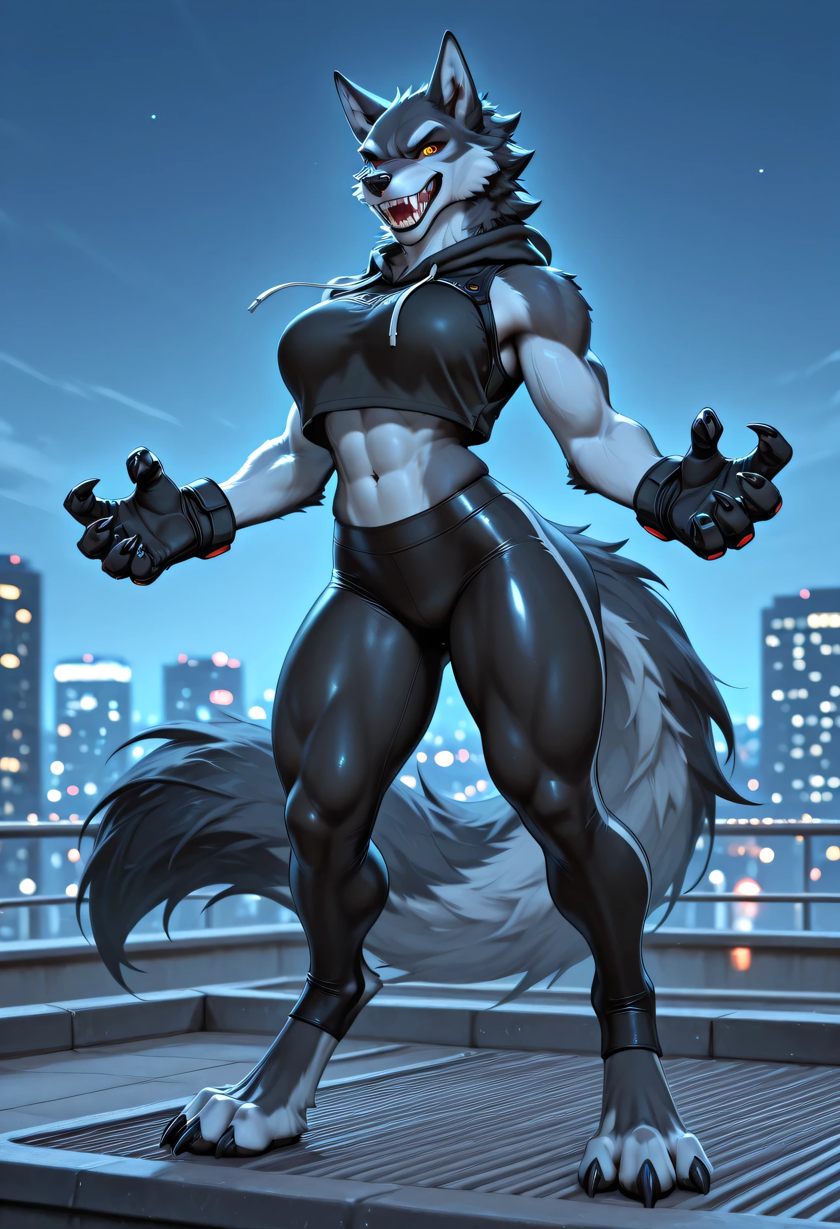 She_wolf furry antropomorfic Big_legs Big muscular wolf furry Big_ass wolf_ears wolf_head wolf_face female woman abs muscle_growth wolf furry antropomorfic antro humanoid