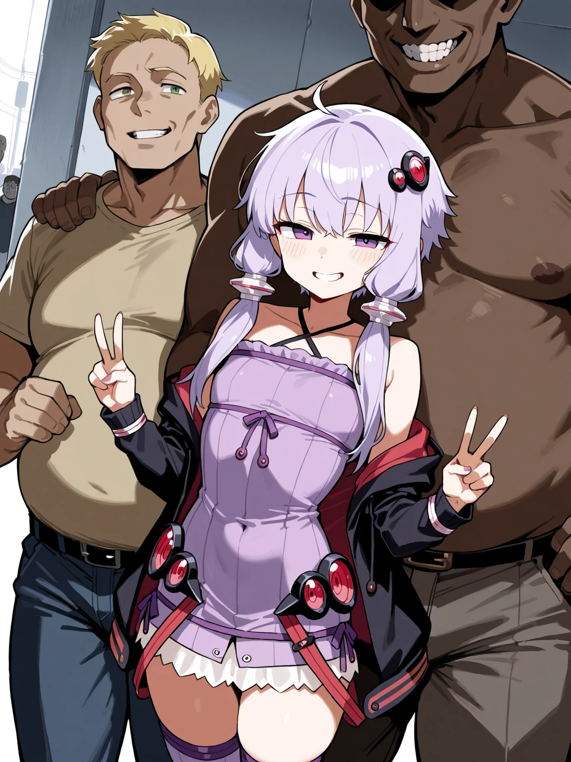 NSFW,(pale illustration,anime illustrations:1.2),(masterpiece, highest quality, so beautiful, Super detailed),textured skin, high details,8k,gleaming skin,pale outline,

(miyamoto musashi \(fate\), fate/grand order:1.2),

1 girl,(black Thighhighs:1.5),Mid-chest,soft breast,shorty, Frown,jitome,blush,trembling, sweat,nude,derby tie,(arms up),(arms restrained by men's hands),(many middle aged men,men is grabbing girl's-breasts:1.4),(men is grabbing girl's arms:1.2),(full body:1.2), Basement,from below