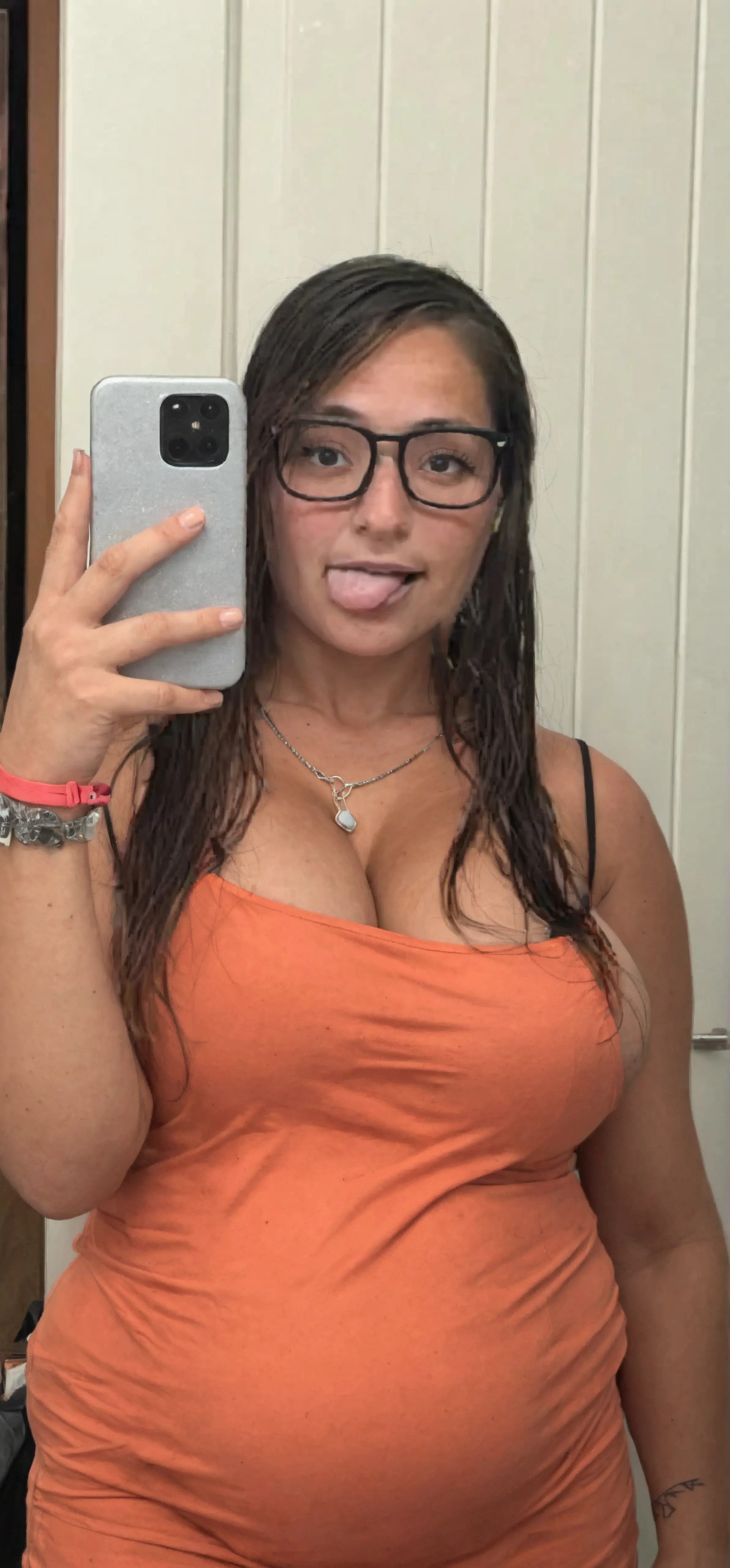 ((photo realist)) ((ultra definition)) ((8k quality)) Busty girl huge breasts exposed breasts out nipples huge nipples huge breasts breastfeeding pretty face smile print nudity nude breast exposed