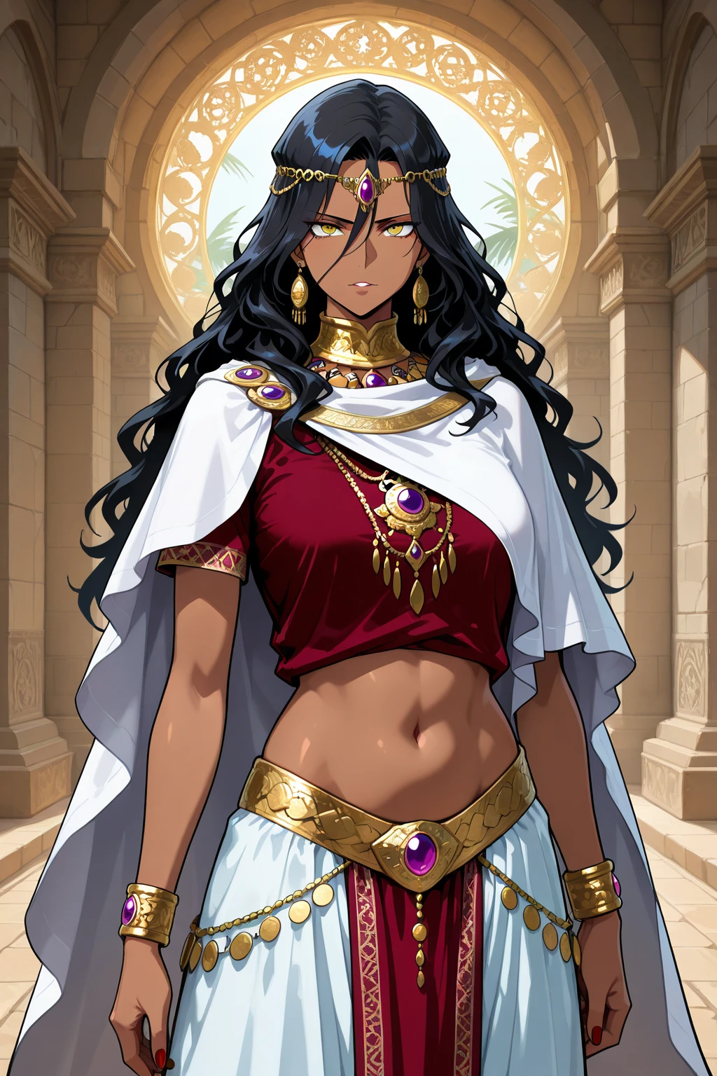 ultra quality,best quality,1woman, alone, dark-skinned woman, black hair, dark skin, big breasts, sexy, ancient costume, roman, portrait, jewelry, parted lips, dark eyes, earrings, looking at viewer, background Ancient Rome, huge breasts, small sample, sexy, olive skin, dark skin, holding breasts, wallpaper, goddess