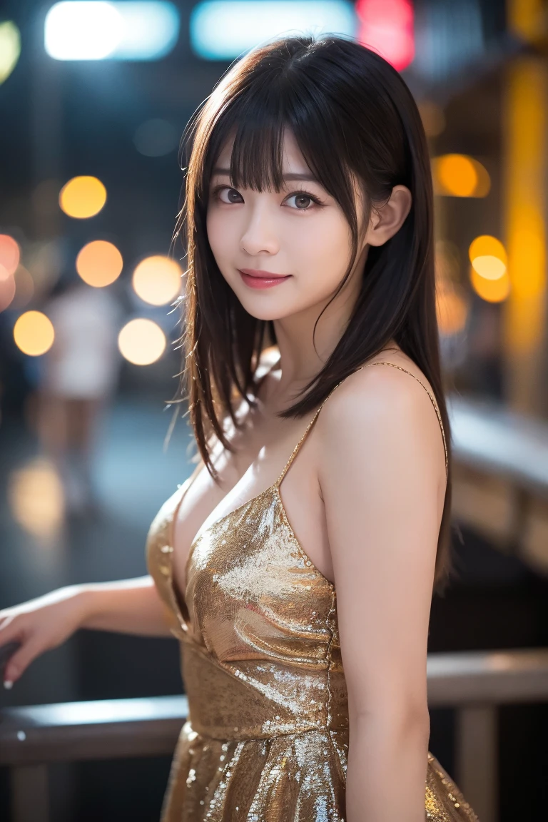((masterpiece)), ((best quality)), (ultra-detailed), ((extremely detailed)), 4K, (8K), best quality, (beautiful)0, sacred place, night, a cute girl, 1girl, solo, aristocratic costume, royalty, beautiful rainbow hair0, ((beautiful eyes)), large breast, cool
