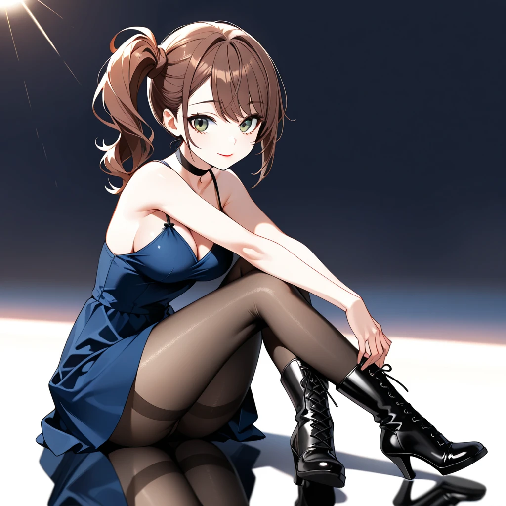 high heels cross straps knee high shoes, merula, full body