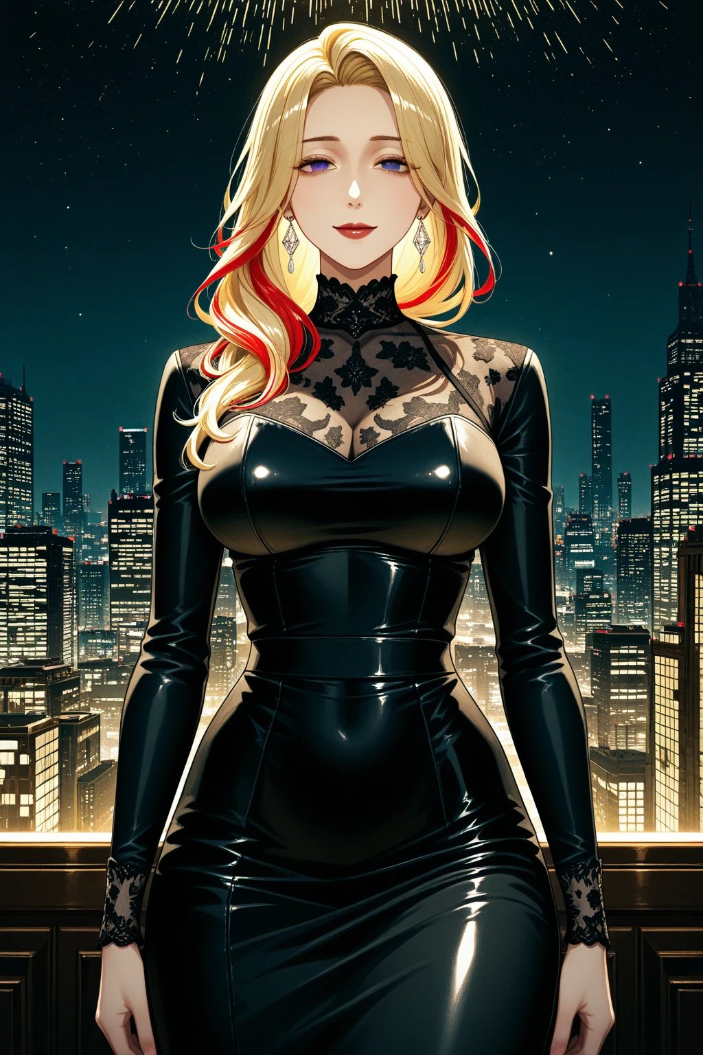 Charlize theron Harley Quinn from DC Comics beautiful Hungarian woman, intricately decorated, realistic rendering Character design, photorealistic, unreal mechanism, hyperdetailed. ((best quality)), ((masterpiece)), ((realistic)), (detailed), close-up portrait, full-body portrait, green eyes, black and red costume, highly detailed skin and hair, looking at the viewer, stunning gradient colors, sadistic smile, detailed background, city at night, detailed mouth, incredibly detailed, ((masterpiece)), absurdities, HDR.