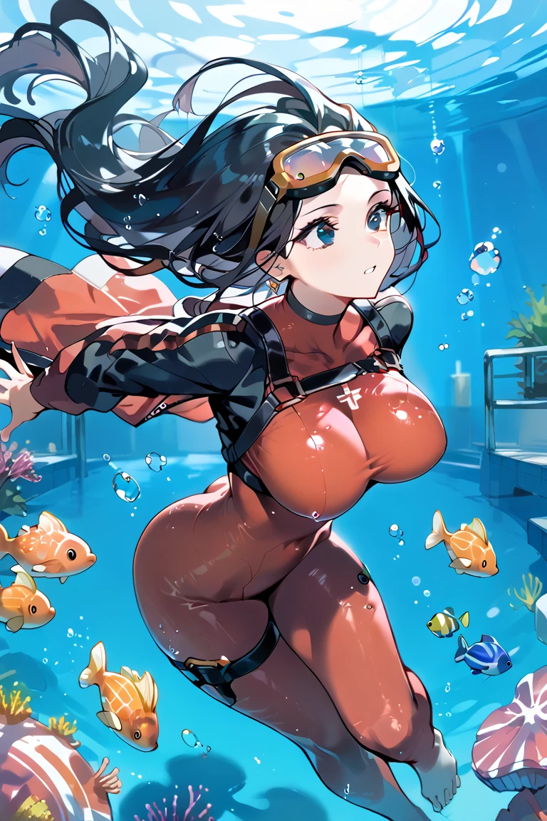 Ultra HD、Ultra high definition、Noise Reduction、perfection、Image quality adjustment、balance、girl、scuba diving、Diving Suits、Camel Toe、Giant tit、Nipple Puffs、Cleavage、Plump、Super big breasts、Super big butt、Bubble butt、、Ocean、fish、南Ocean