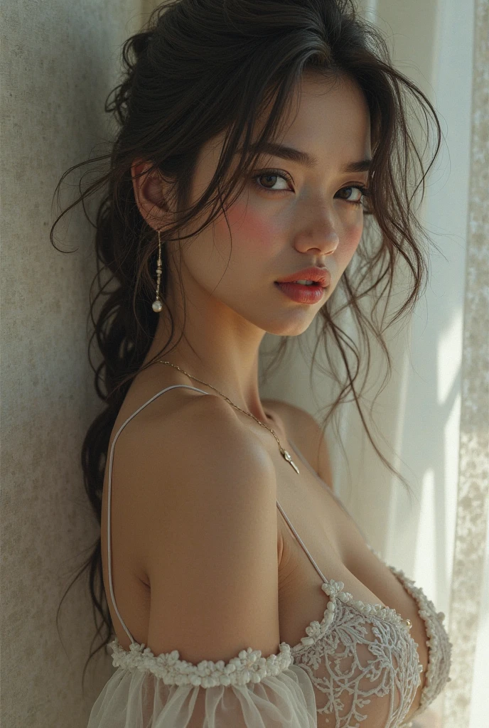 ((Beautiful Face:1.4)), (Purelos Face_v1: 1.0), Half Body,((White simple background)),最high quality, masterpiece, High resolution, One girl,China dress,hair ornaments,necklace, jewelry,Beautiful Face,On top of that_body, Tyndall effect,Realistic, Dark studio, Rim Light, Two-tone lighting,(Skin with attention to detail:1.2), 8k uhd, Digital SLR, Soft lighting, high quality, Volumetric lighting, Frank, photograph, High resolution, 4K, 8k, Bokeh,((Natural big breasts:1.0)),((Upper Body))