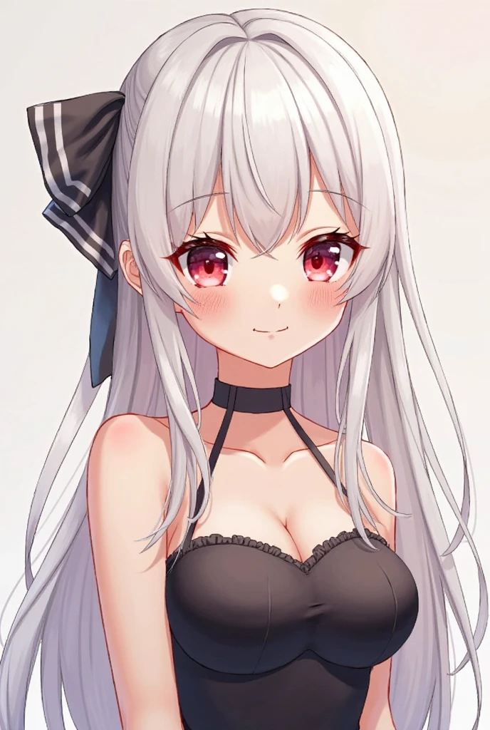 Lori huge breasts cleavage,white color hair,red color eyes,White JK,Magic hat