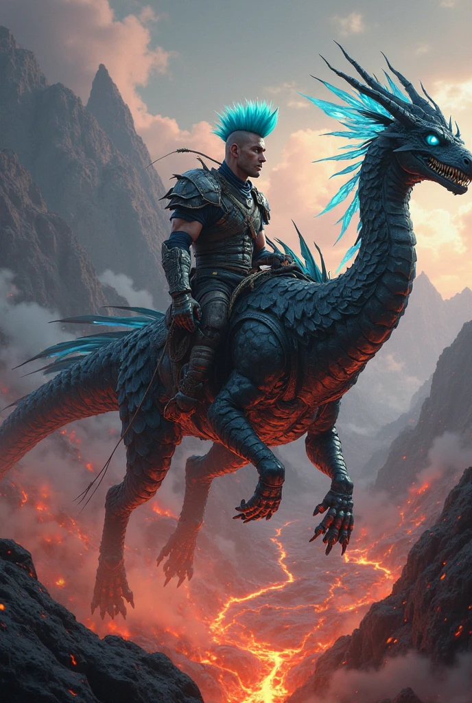 Comic book style desolate saint george and his dragon hybrid cyborg in post apocalyptic abandoned city, vibrant sunset sky, vibrant colors, line art -imagine --auto --s2