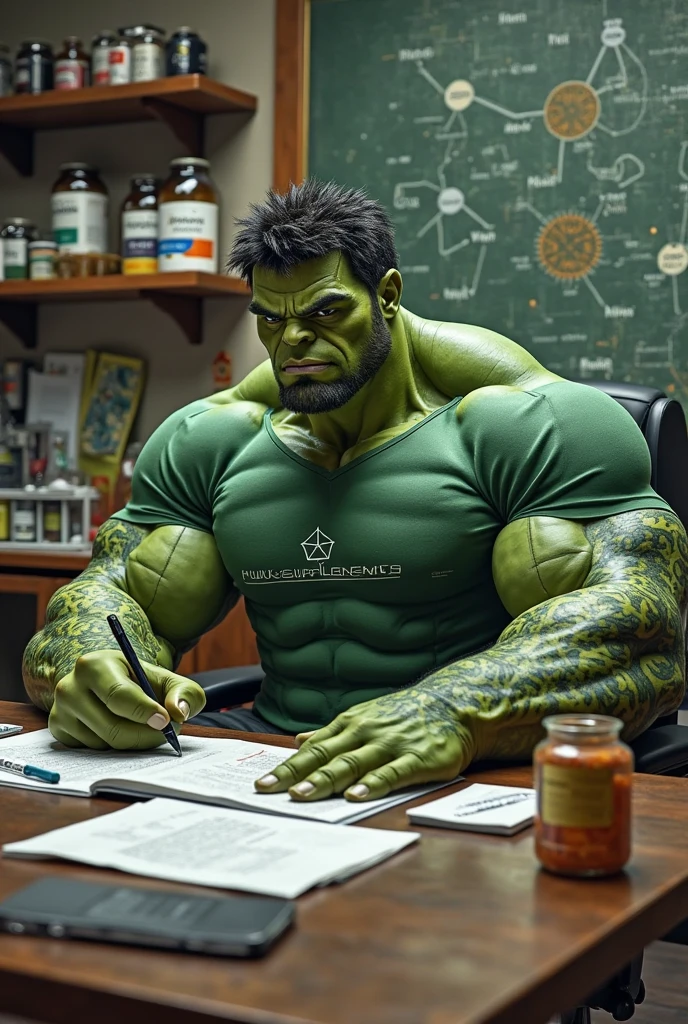 Superman working with laptop in office desnuded very big penis and pectolars gigans and hulk and superman an one person colors green skin
