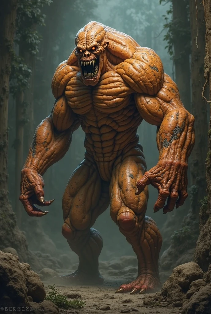Naked monster showing his private parts