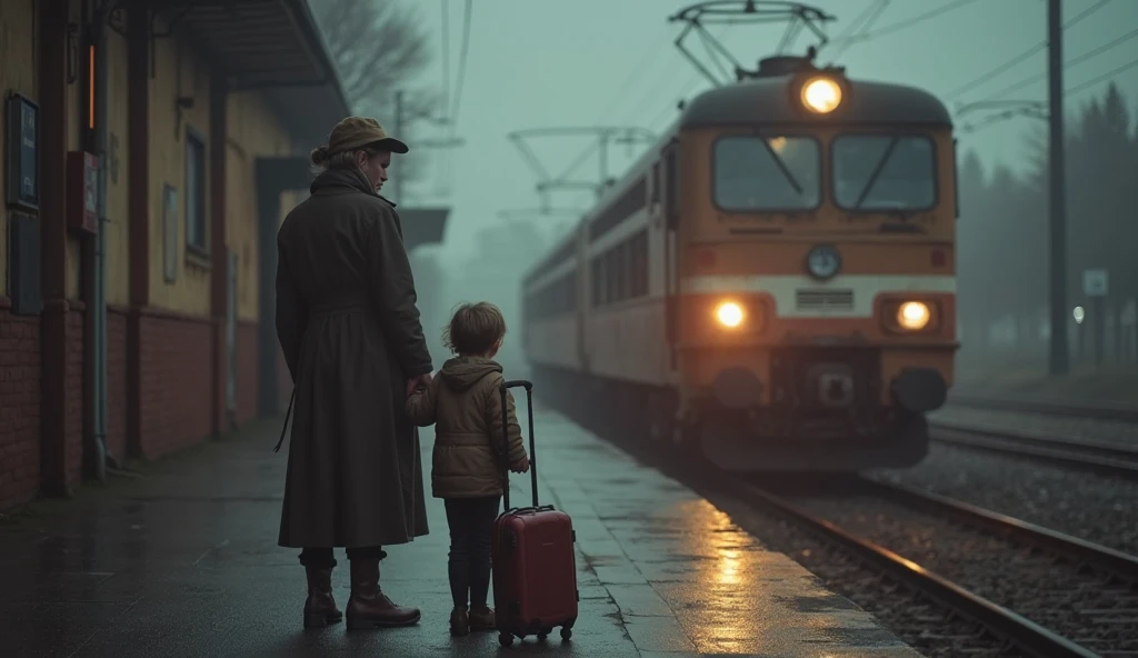 A 24 year old boy was sitting on a train with his father, who had taken him on a special trip to the city.