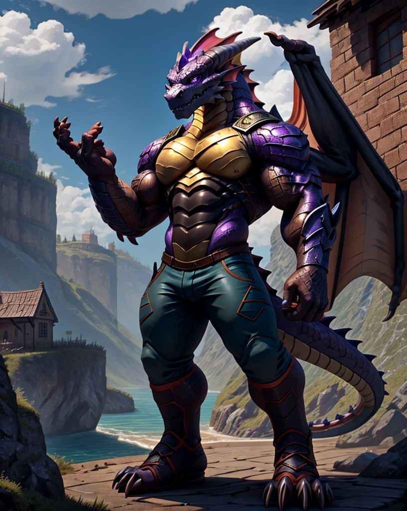 (((beach))), dragon, (dark purple scales), scaly, reptile, open shirt , (no underwear), (no pants), ((wings)), muscular, barazoku, evil grin, large penis, erection, (hand on , taran fiddler, [by morticus], (Sharp focus, masterpiece, 8k, intricate artwork, hyper-detailed, high detail), (cum on ), (cum), (excessive cum), ((cum on face)), (cum on body), masturbation, (solo: 1.3), (high dynamic range), (necklace), (standing), (cum in air), (handsome face), (close up shot), (close up)