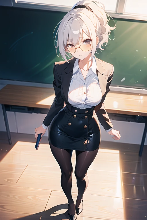 white hair, blue eyes, x hair ornament,
BREAK ((Thighs, black tights),(High heels), Ultra detailed and pretty dress from luxury brand:1.2),
BREAK folds hands behind head,open legs,
BREAK indoors, classroom,
BREAK (masterpiece:1.2), best quality, high resolution, unity 8k wallpaper, (illustration:0.8), (beautiful detailed eyes:1.6), extremely detailed face, perfect lighting, extremely detailed CG, (perfect hands, perfect anatomy),