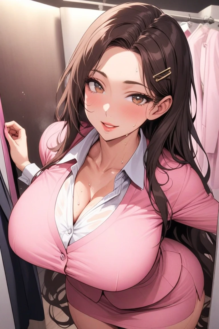 (((masterpiece))), Rise Kujikawa, innocent smile, idol dress, standing, signing autograph, happy, in a crowd