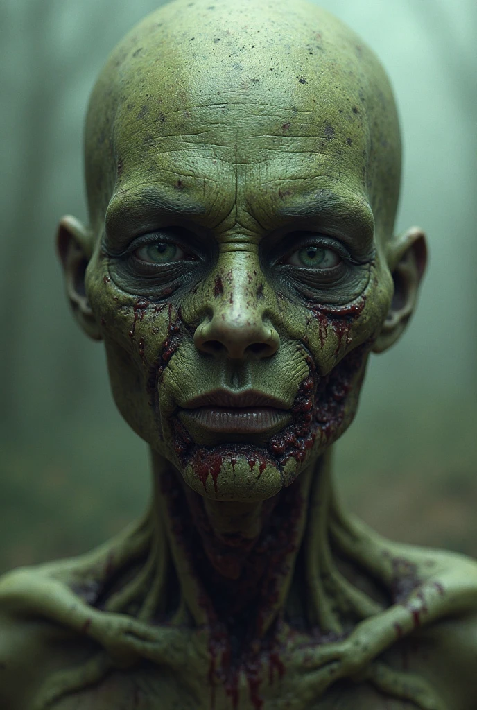 photo of hag Baba_Yaga_-_the_hag, giant , tall, and hungry, standing near camp fire <lora:Baba_Yaga_-_the_hag:0.5> swamp hag, night, scary, tall, black haired crone with bright light, muscular skeletal ripped green skinned body, black haired crone with huge saggy breast, yellow green glowing eyes, huge saggy breast, baba yaga, swamp hag,