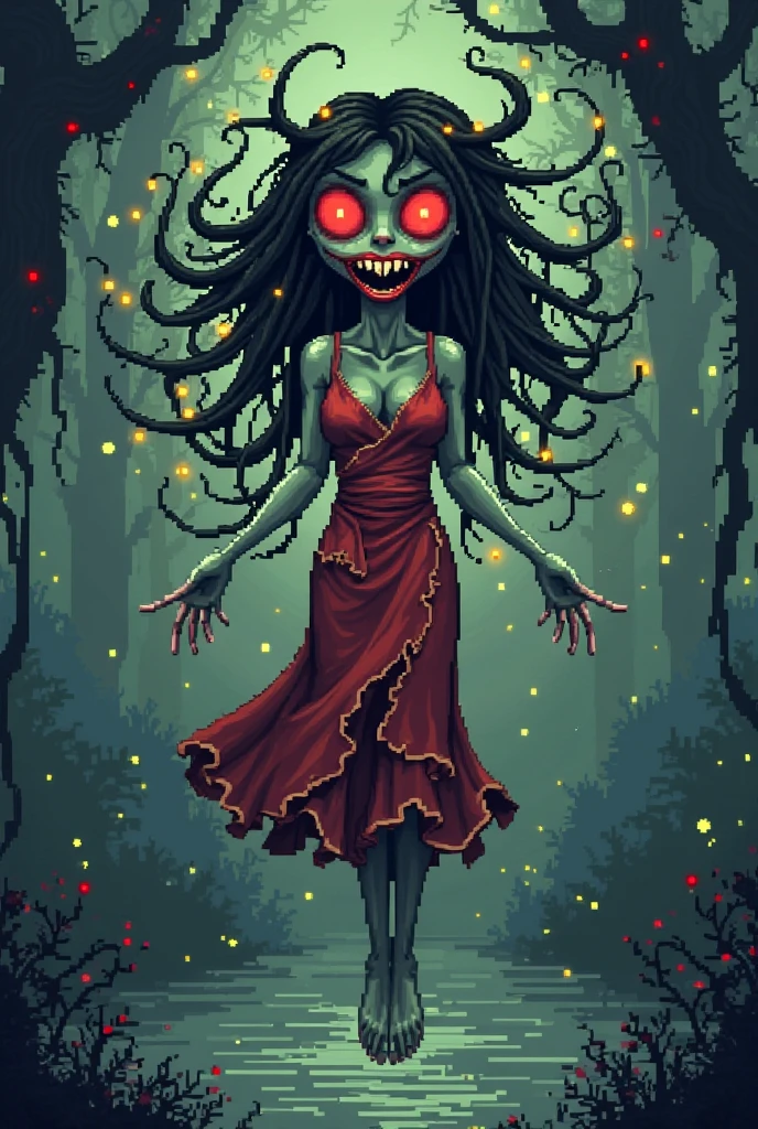 a cute magical zombie with twisted limbs in an enchanted wonderland, beautiful whimsical fantasy art concept, detailed background, glowing particles, intricate details, ultra sharp