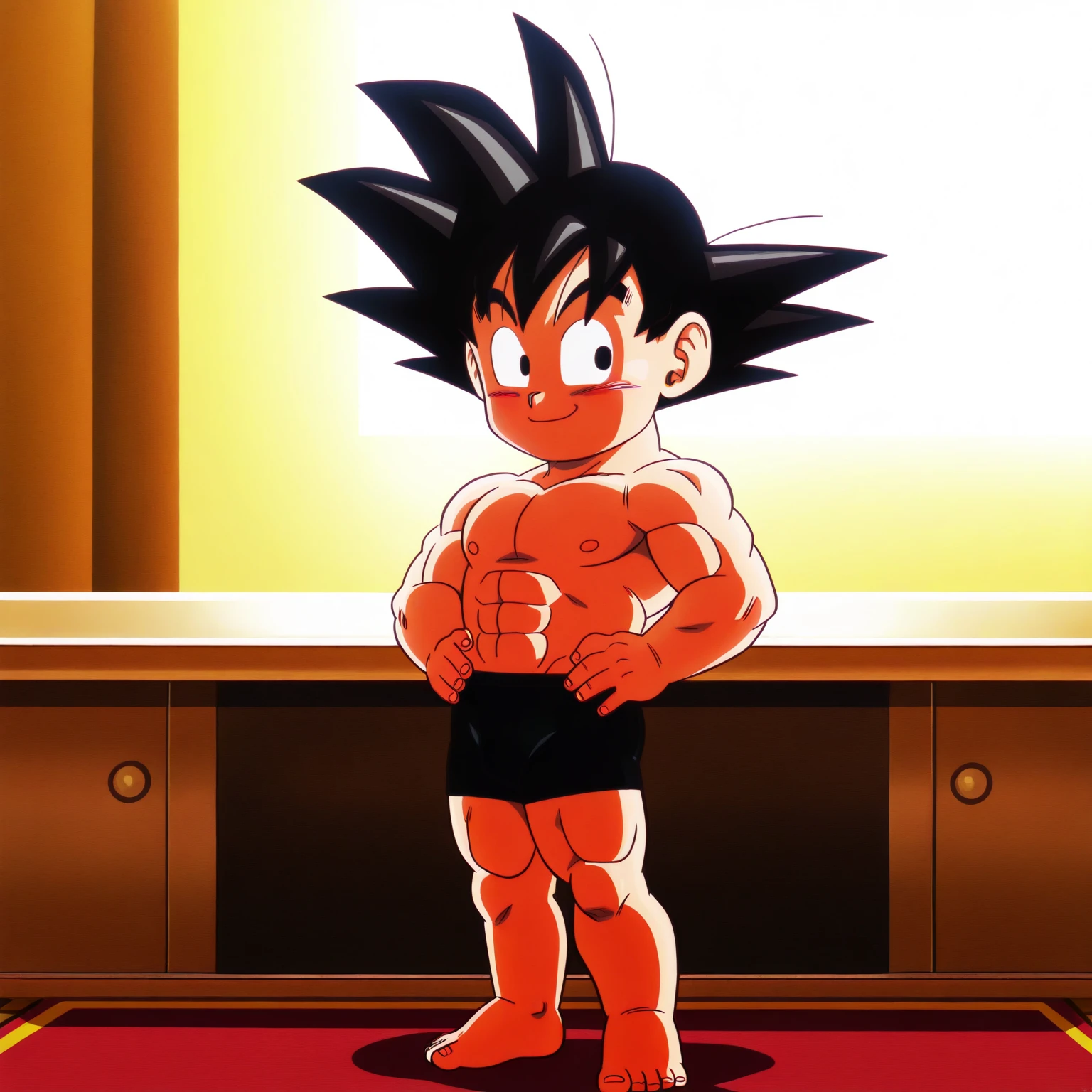 Ash Ketchum brainwashed to be a big dumb bodybuilder staring with blank eyes and expression and open mouth as he flexes and his crotch grows into a massive bulge. Hyper muscles. Assimilation. Bro.