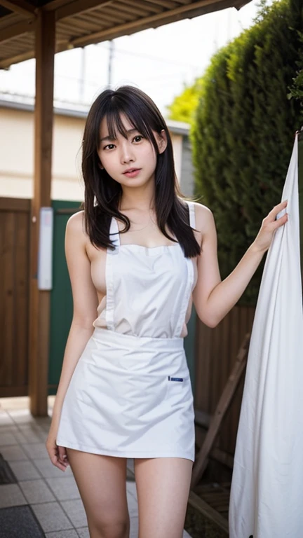 hightquality、masterpiece、ultra res、cute girl face、Naked and wearing an apron、full bodyesbian、Famous actresses of Japan、very beautif